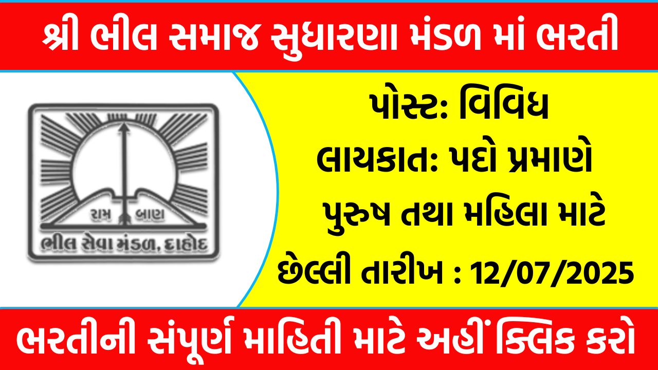 Shri Bhil Social Reform Board Recruitment