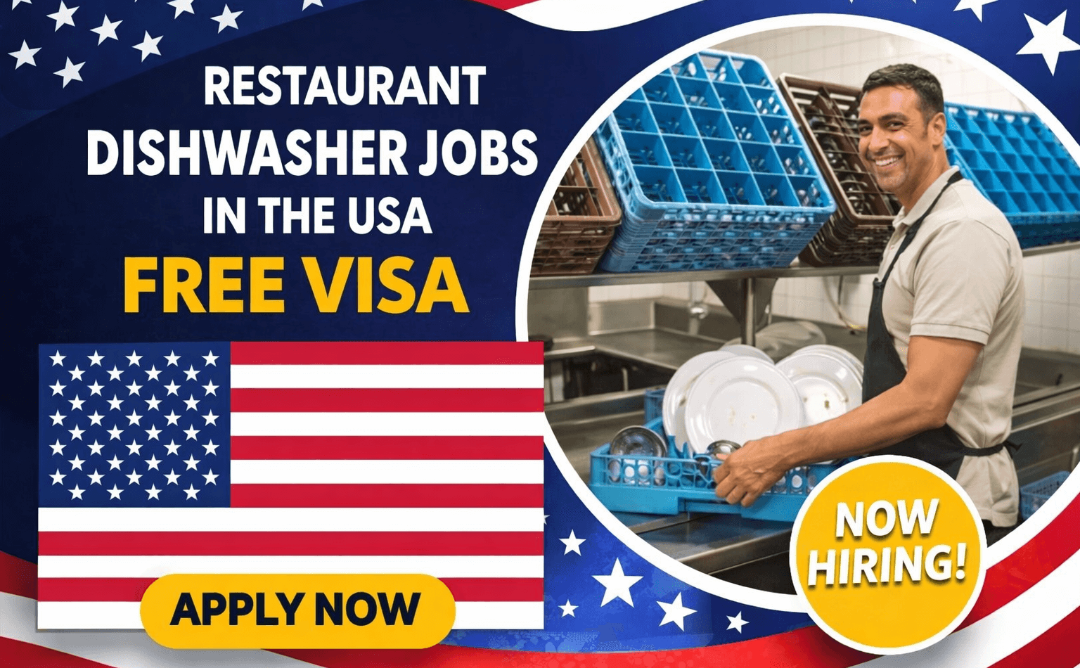 Restaurant Dishwasher Jobs in the USA for Foreigners